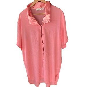 Vintage Victorias Secret Pink Button Up Top Small
